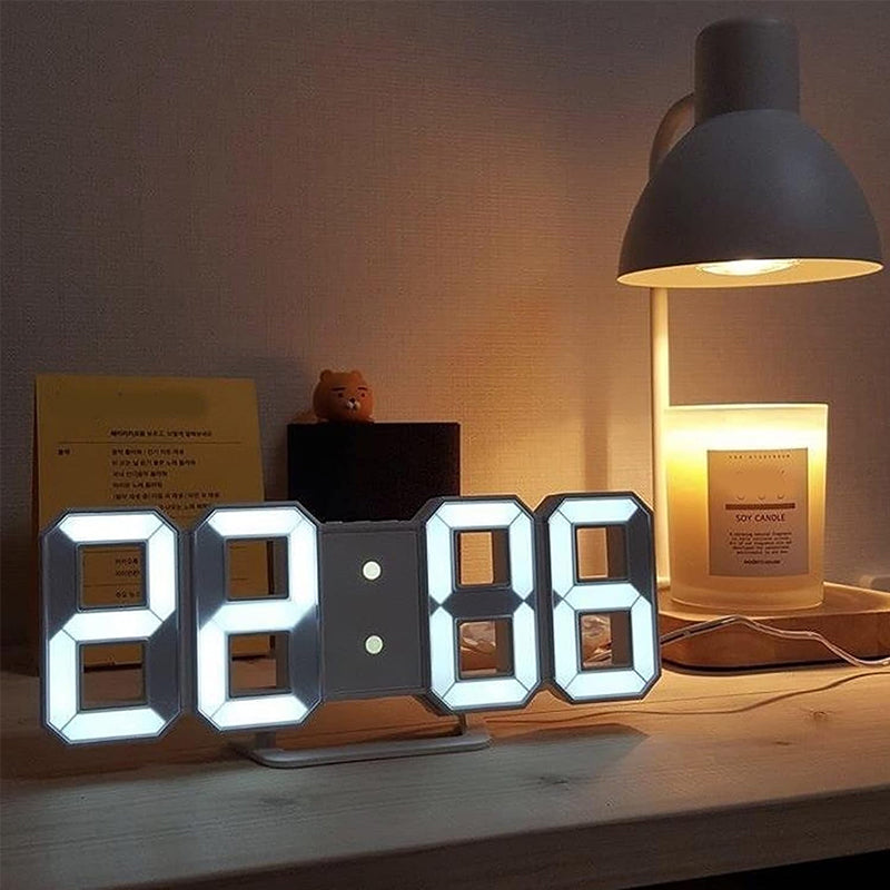 3D LED Digital Alarm Clock with Colorful Display, 12/24 Hour Format for Office, Living Room, Bedroom, Kitchen