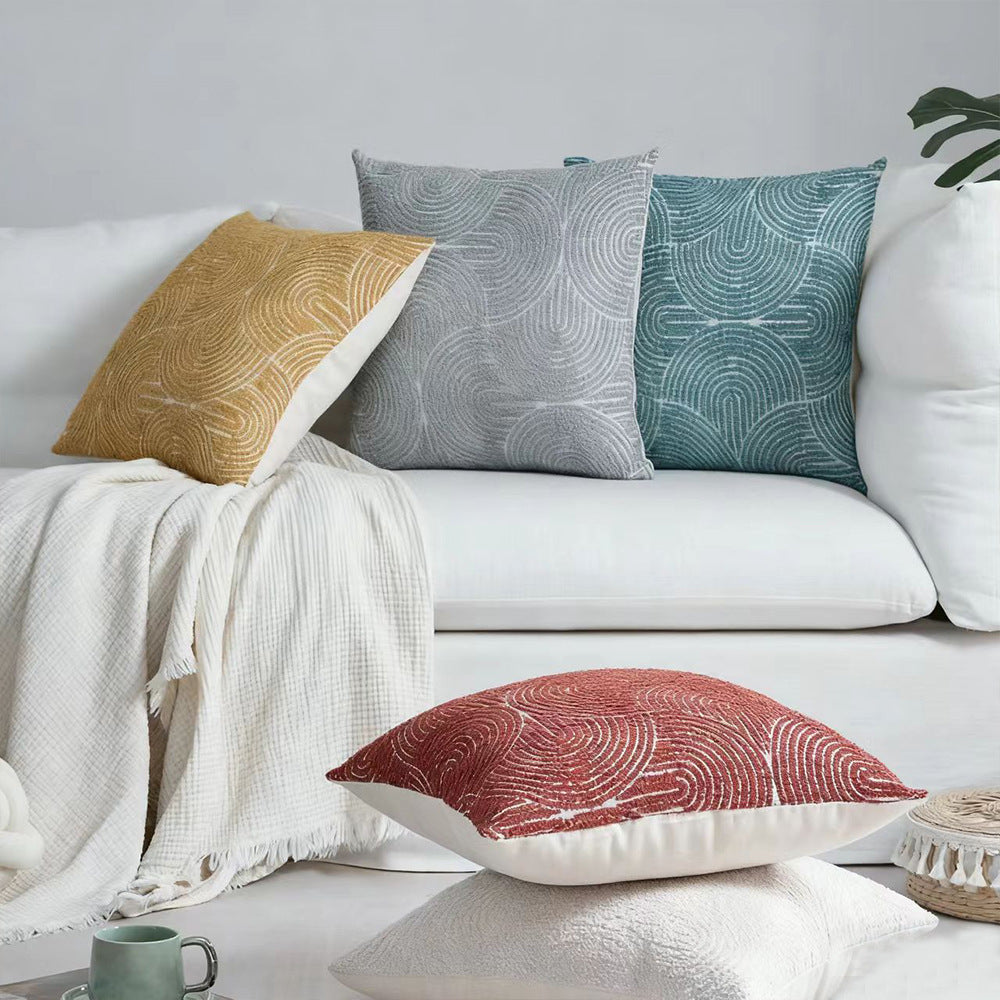 Chenille Jacquard Throw Pillow Sofa Cushion Cover