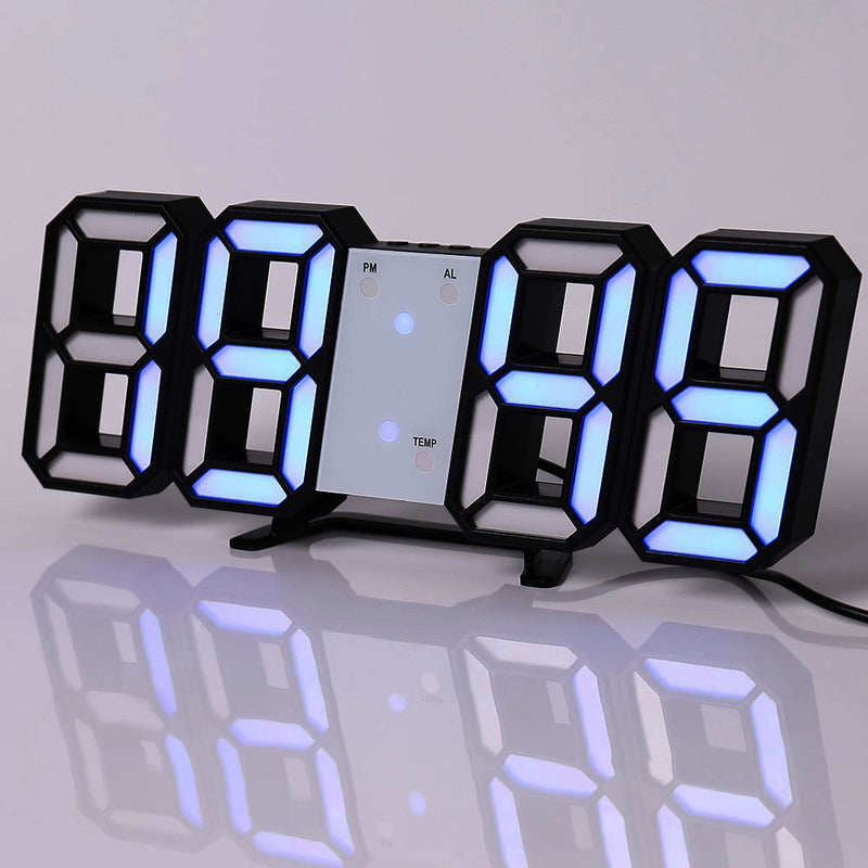 3D LED Digital Alarm Clock with Colorful Display, 12/24 Hour Format for Office, Living Room, Bedroom, Kitchen