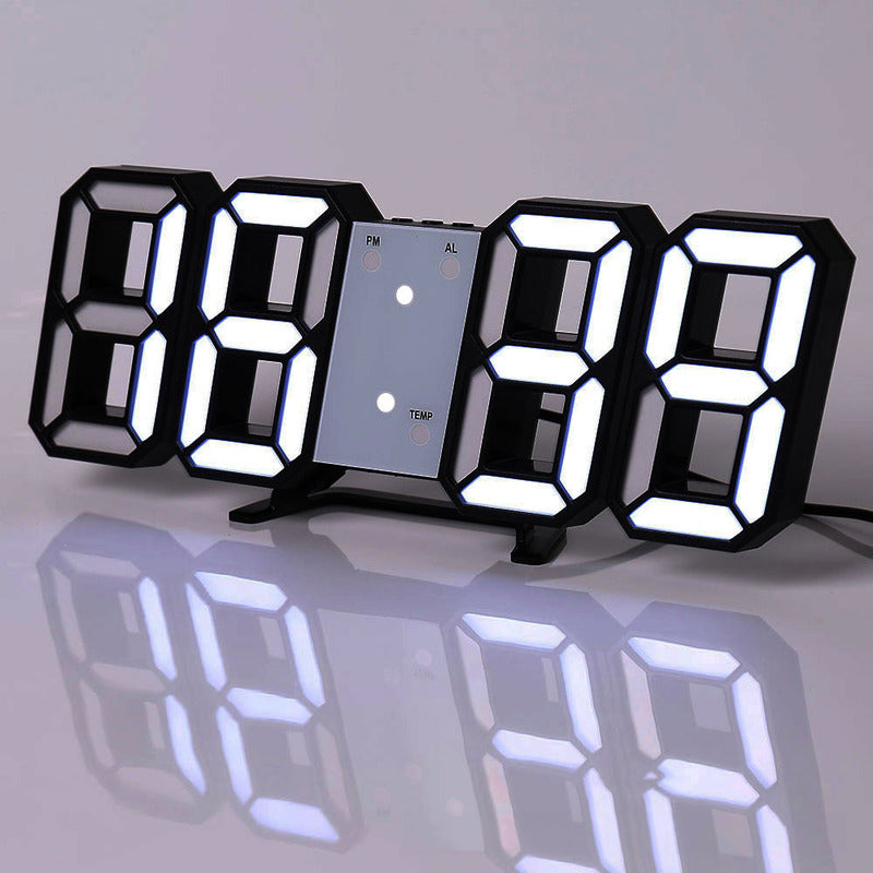 3D LED Digital Alarm Clock with Colorful Display, 12/24 Hour Format for Office, Living Room, Bedroom, Kitchen