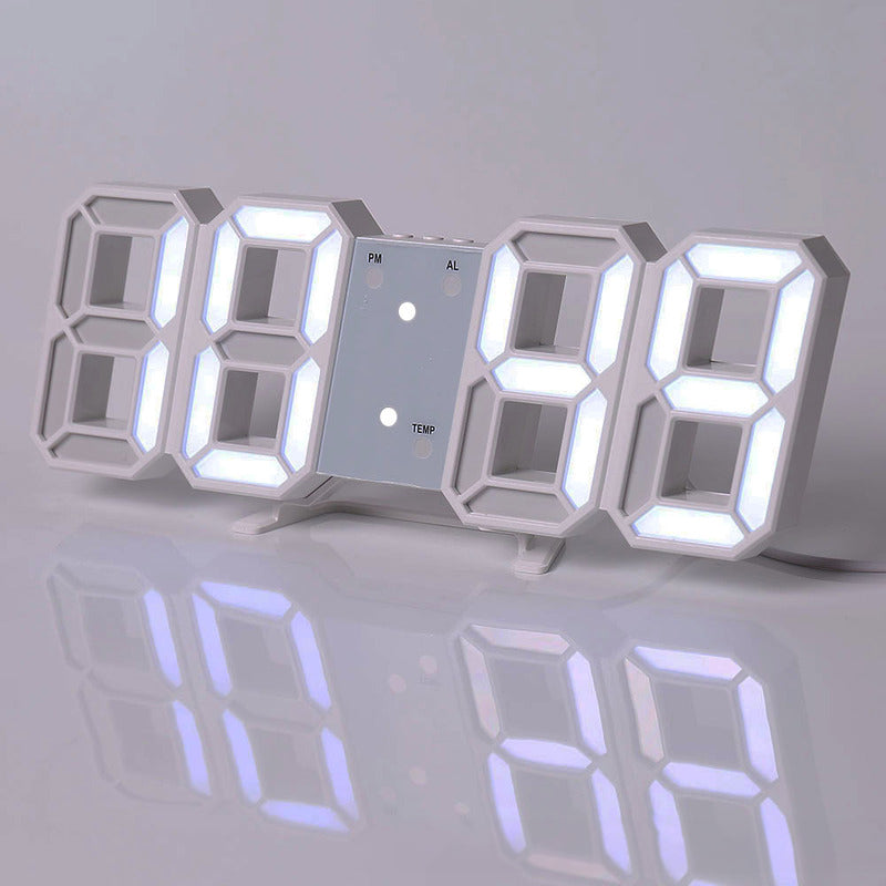 3D LED Digital Alarm Clock with Colorful Display, 12/24 Hour Format for Office, Living Room, Bedroom, Kitchen