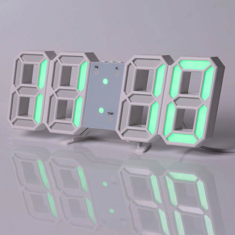 3D LED Digital Alarm Clock with Colorful Display, 12/24 Hour Format for Office, Living Room, Bedroom, Kitchen