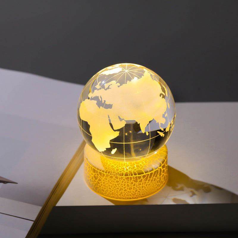 Creative 3D Internal Carving Night Light Basketball Crystal Ball Decoration Gift for Men's Birthday