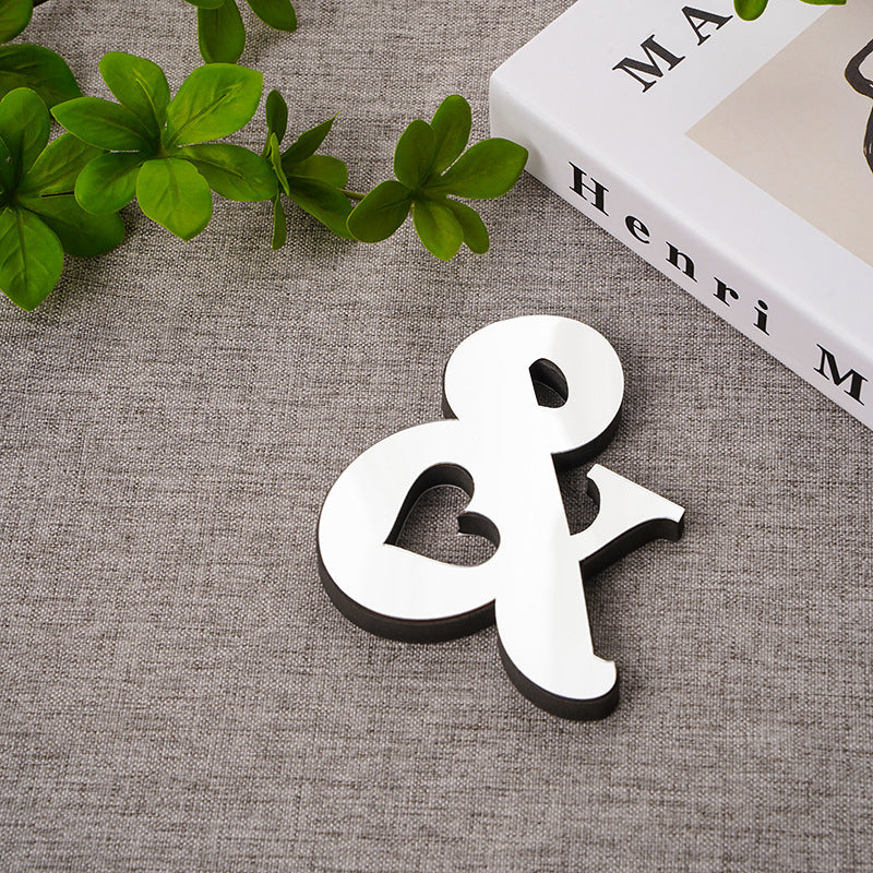 Acrylic Mirror Letter EVA English Alphabet Decorative Creative Wall Sticker Advertising Letter Home Decoration