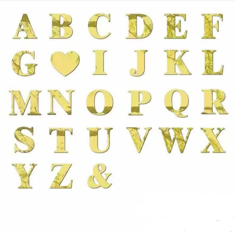 Acrylic Mirror Letter EVA English Alphabet Decorative Creative Wall Sticker Advertising Letter Home Decoration