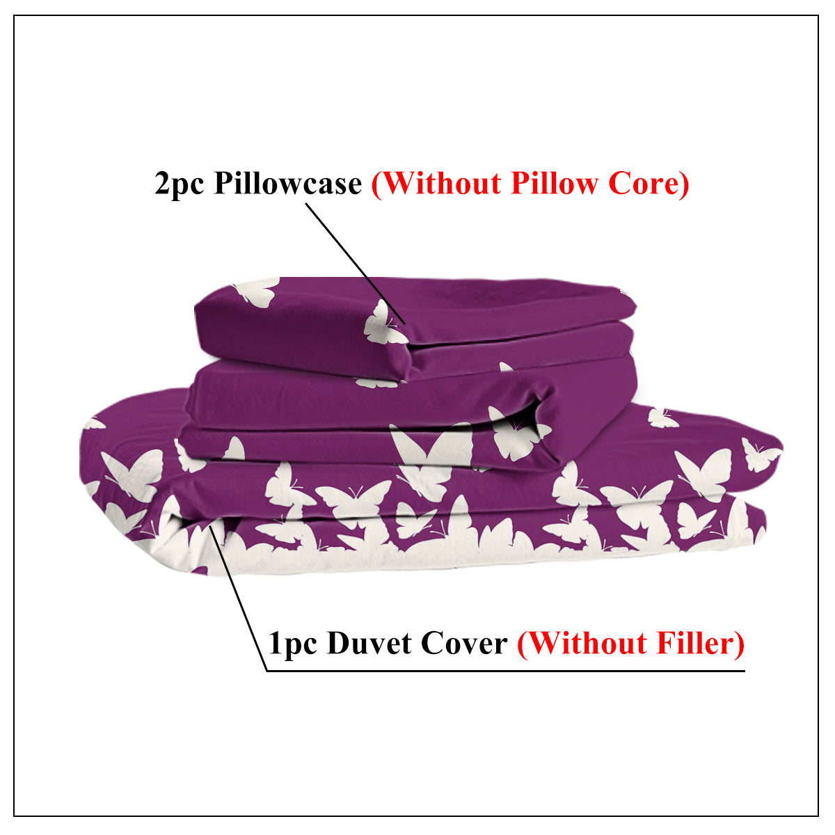 3 Pieces Butterfly Series Comfort Bedding Set Ultra Soft Bedding Suite