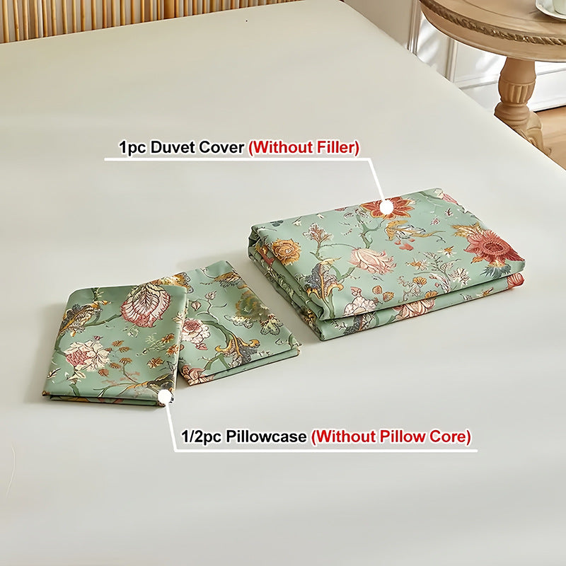Cotton Flower Four-Piece Bed Sheet  Duvet Cover  And Fitted Sheet Set For Bedding
