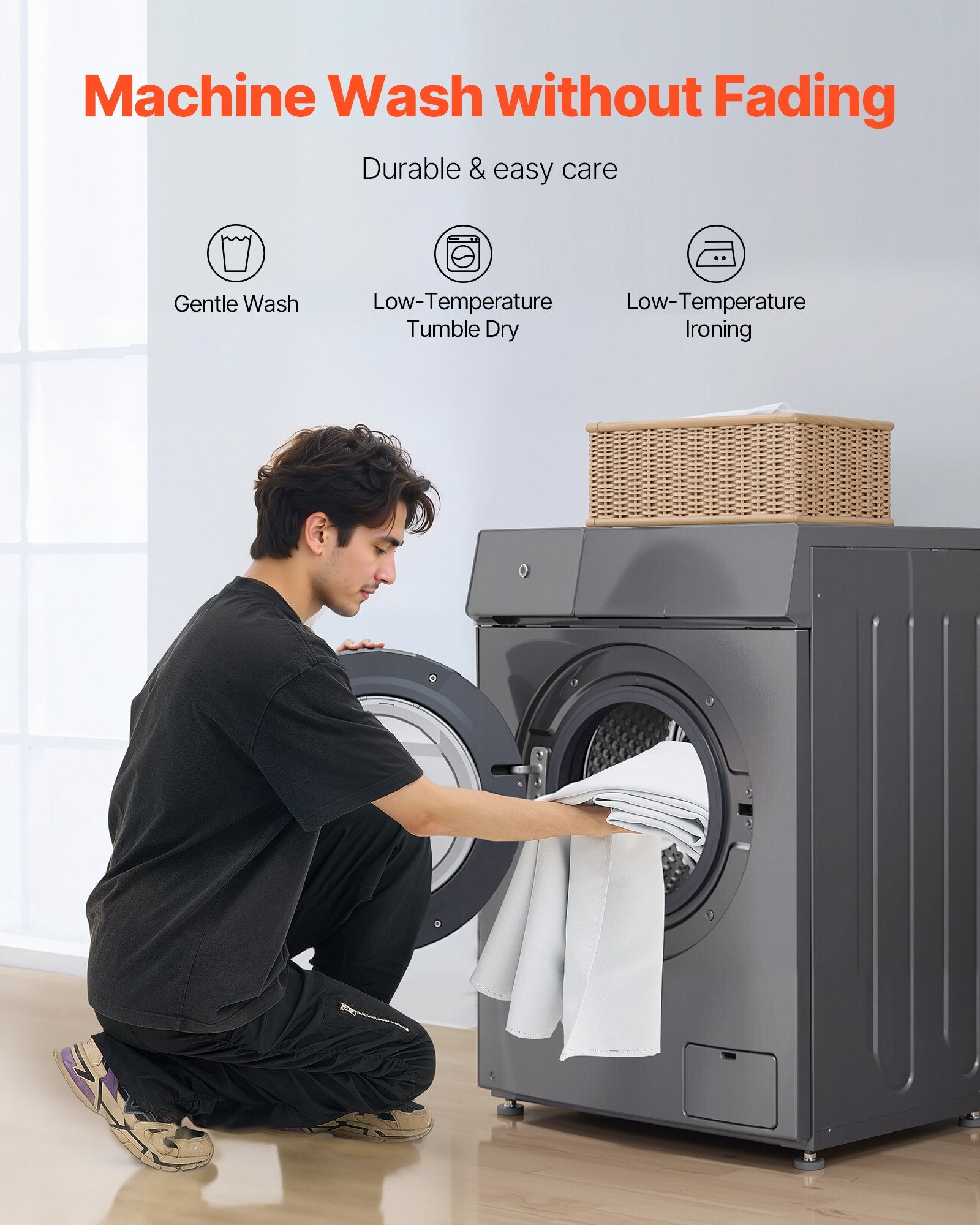 Blackout Curtains, White Blocking Drapes For Bedroom And Living Room, 2 Panels Set Grommet Room Darkening Curtain, Solid Thermal Insulated Drapes, Noise Reducing Window Treatments, 52x84 Inch